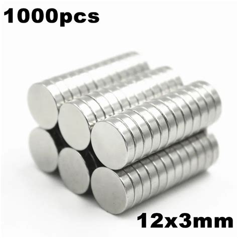 1000pcs 12x3mm Super Powerful Strong Bulk Small Round NdFeB Neodymium ...