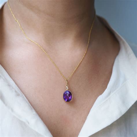 Amethyst and Diamond Pendant | 18KT Gold - Melt Jewellery