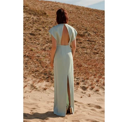 Mangata Mint Green Open Back Maxi Occasion Wedding Guest Dress ...