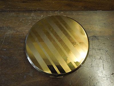 Vintage Mary Scott Rowland Striped Goldtone Compact Mirror | eBay