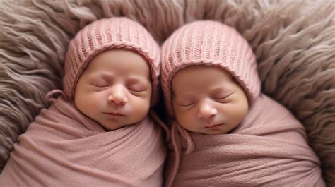 Free AI Image | Portrait of adorable newborn babies sleeping