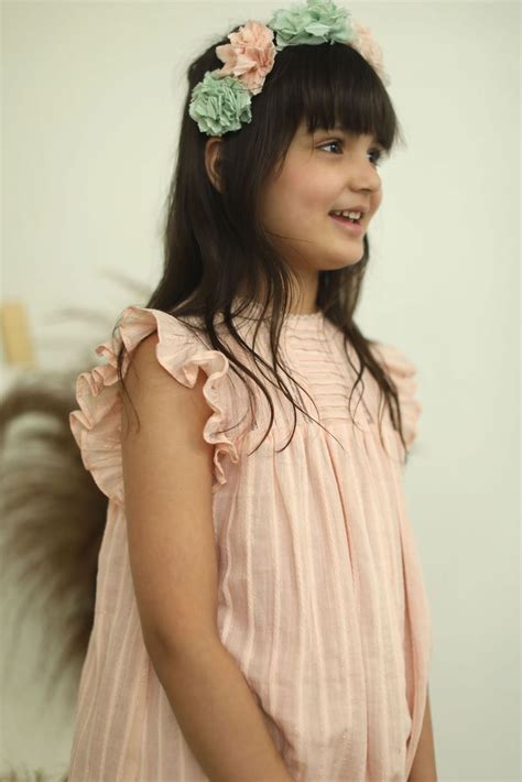Blush Pink Cotton Knee-Length Dress For Girls Design by Thank You Mom Studio at Pernia's Pop Up ...