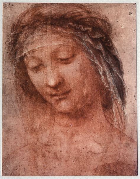 Religious Portrait Leonardo Da Vinci Study of a Womans Head Number II Vintage Lithograph From ...