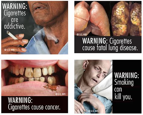 Pictures on cigarette packs, warning of smoking dangers, increased quit ...