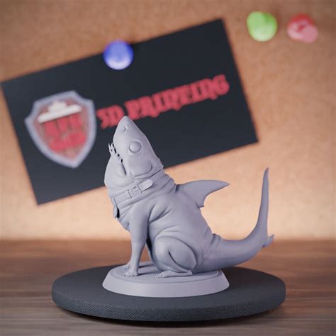 Shark Pup Miniature Dungeons and Dragons Mini RPG Tabletop Miniature Dnd Painting Pathfinder 5e ...