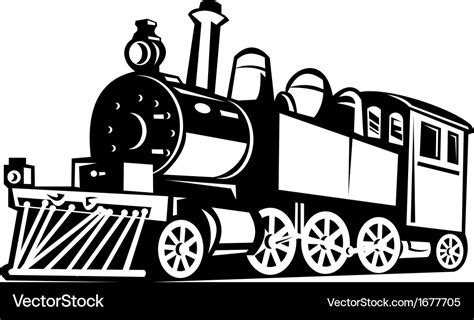 Vintage steam train locomotive Royalty Free Vector Image