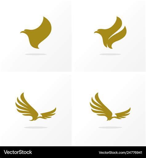 Set eagle logo design simple eagle logo Royalty Free Vector