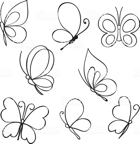 Set of hand drawn butterflies - Royalty-free Abstract stock vector Doodle Drawings, Doodle Art ...