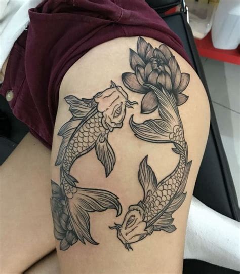 Koi Fish Tattoo | Leg tattoos women, Thigh tattoos women, Leg tattoos