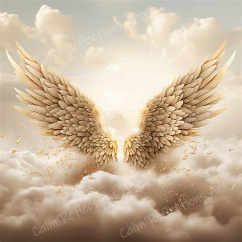 Gold Angels Wings White Clouds Memorial Background Heaven Backdrop ...