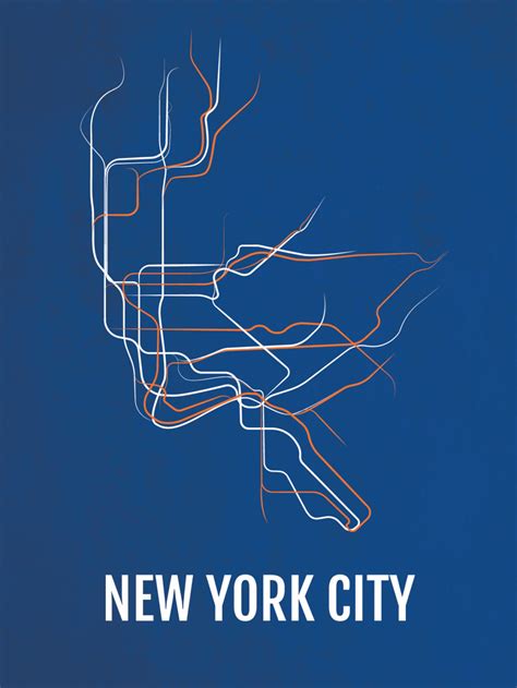 NYC Print New York City Subway Transit Map Poster | Etsy