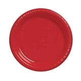 Classic Red Round Plastic Banquet Plates 20 Count for 20 Guests - Walmart.com