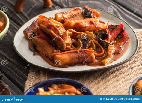 Selective Focus of Spicy Topokki on Stock Photo - Image of cooked, served: 184325406
