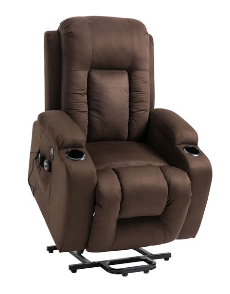 BROWN MICROFIBER RECLINER MASSAGE CHAIR HEAT POWER LIFT CHAIR - Uncle Wiener's Wholesale