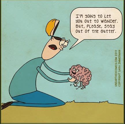 Letting the mind wander | Psychology humor, Funny cartoons, Psychology jokes