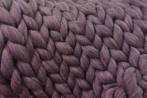 DARK PURPLE Chunky Yarn Blanket Knitted Throw Wool Knit | Etsy