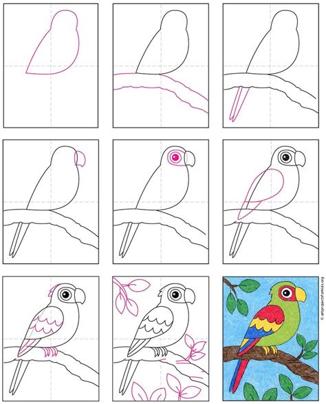 How to Draw a Parrot · Art Projects for Kids