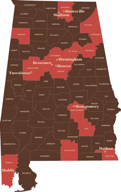 Download This Study Examined 1,110 Cases In 14 Counties, Representing - Physical Map Of Alabama ...