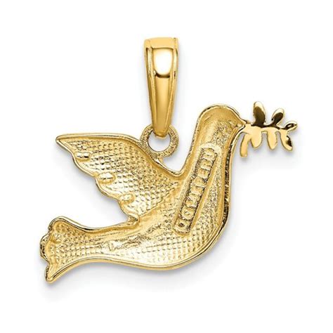 14k 14kt Yellow Gold Polished Dove Charm PENDANT 11 mm X 18 mm | eBay