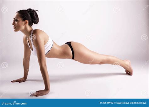 Beautiful girl making yoga stock photo. Image of pose - 36641992