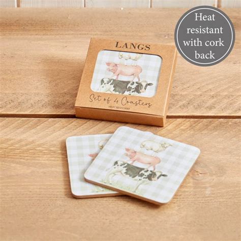 Gingham Farm Animals Coaster Set – Dalscone Farm