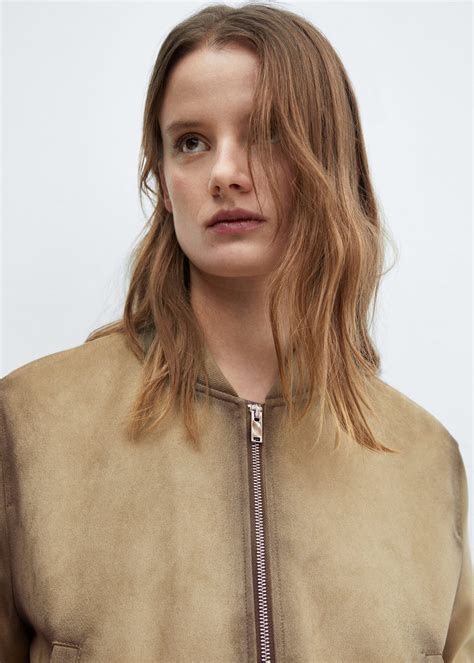 Worn leather-effect bomber jacket - Woman | MNG Australia