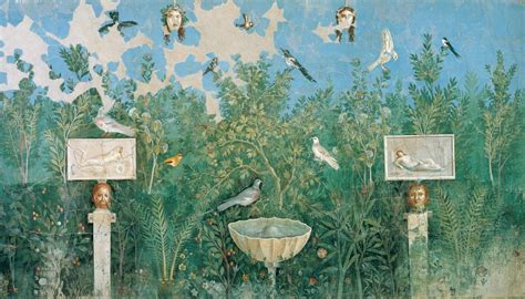 Garden fresco from House of the Golden Bracelet, Third style 30-35 A.D. Pompeii. | Fresco ...