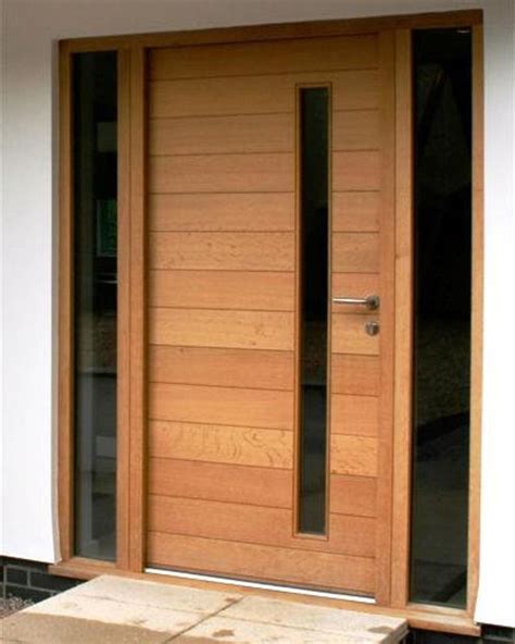 Nobu- Modern Solid Mahogany Wood Horizontal Planks Entry Door with ...