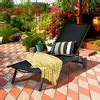 Costway Outdoor Patio Lounge Chair Chaise Reclining Aluminum Fabric ...