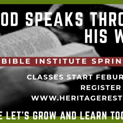 Bible Institute | Heritage Fellowship Church