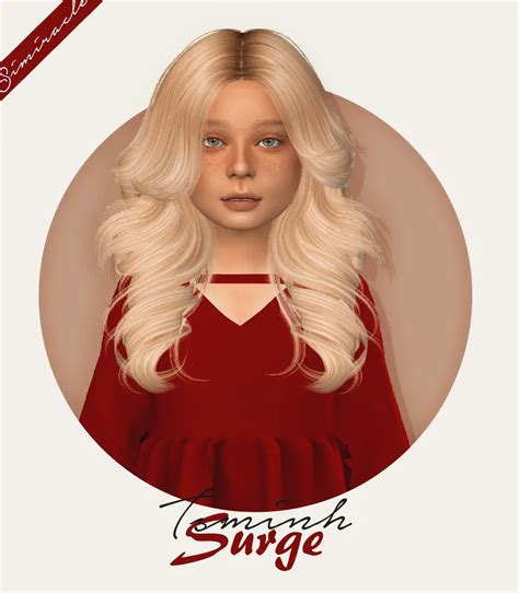 Simiracle: Tsminh`s Surge hair retextured - Kids Version - Sims 4 Hairs