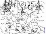 Hiking Coloring Page — KinderArt sketch template