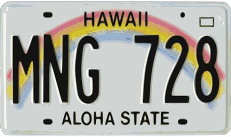 Clipart - Hawaiian License Plate