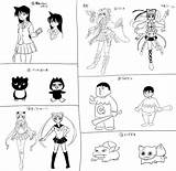 四季てぃーさんと交互にお題出し合って、見ないで描こう大会しました！（左：  昆野 さんのマンガ ツイコミ仮 sketch template