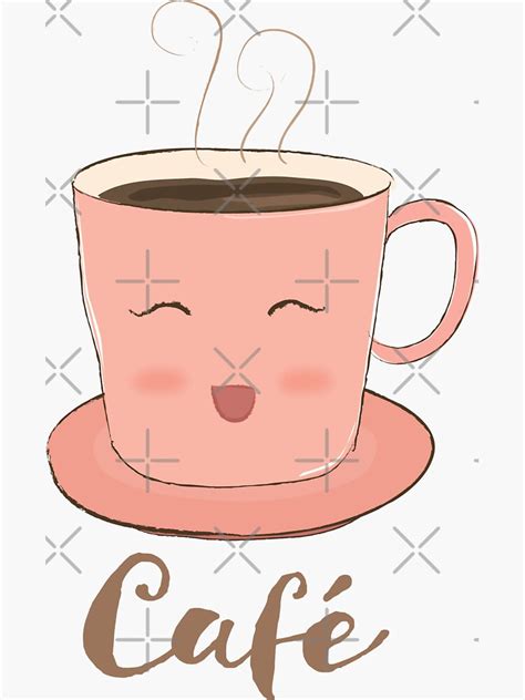 "Cute Coffee-Cafe Sticker" Sticker for Sale by NomiCreates | Redbubble