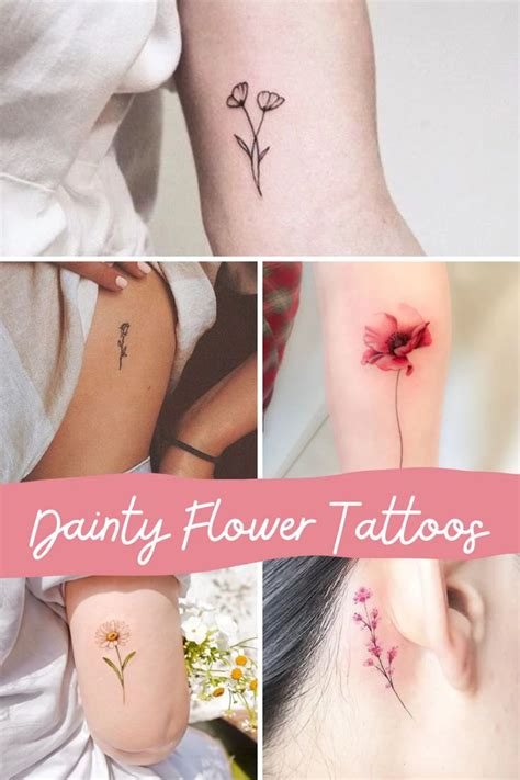 143+ Tiny Flower Tattoos Petite + Pretty Designs