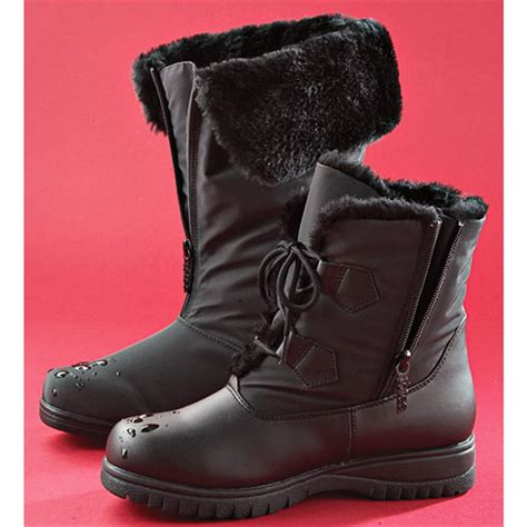 Women's Totes® Waterproof Tall Shaft Boots with Front Zipper, Black ...