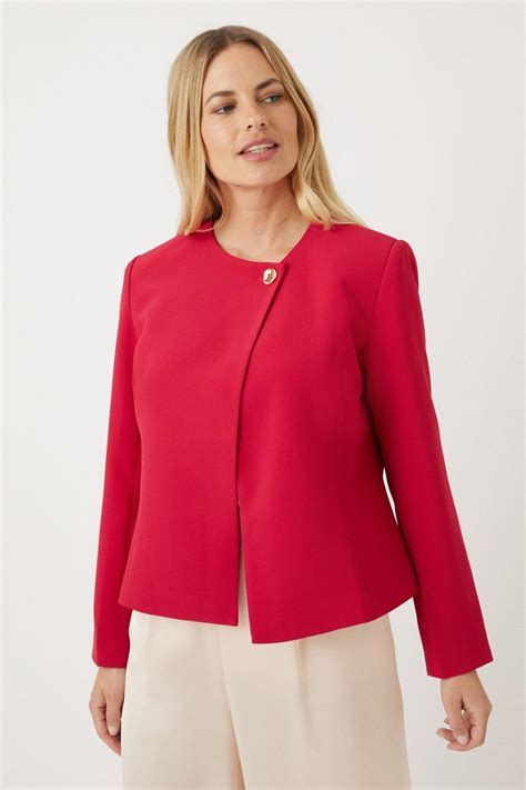 Jackets & Coats | Petite Pink Button Detail Jacket | Wallis