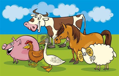 Royalty Free Image | Group of cartoon farm animals by izakowski