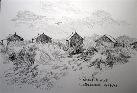 Beach Hut Sketch at PaintingValley.com | Explore collection of Beach ...