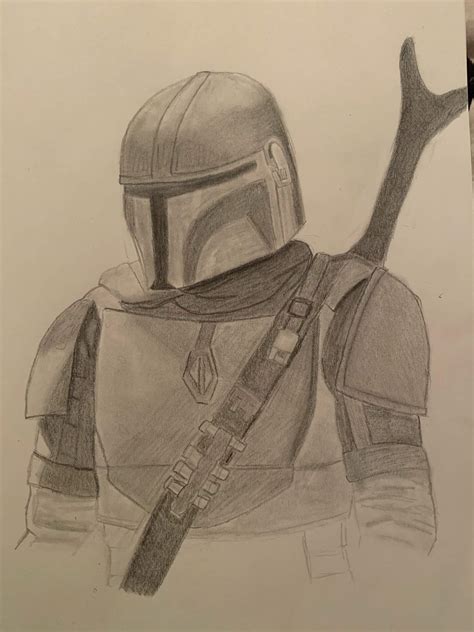How To Draw The Mandalorian Sketch Tutorial Star Wars - vrogue.co