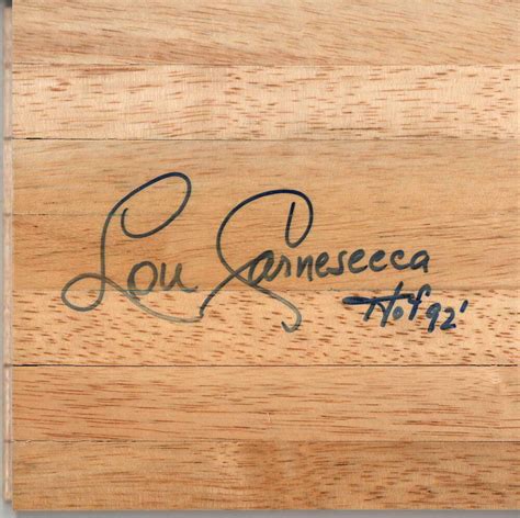 LOU CARNESECCA SIGNED AUTOGRAPH - PARQUET FLOORBOARD - HALL OF FAME, ST ...