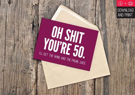 Free Printable 50Th Birthday Cards Funny | Free Printable