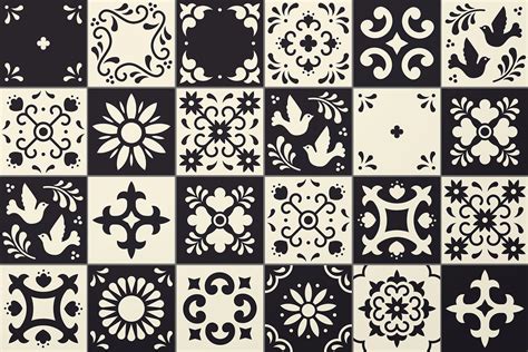 Mexican Talavera Tiles Patterns Set By Krolja | TheHungryJPEG