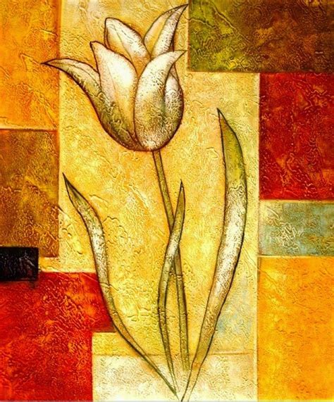 Imágenes Arte Pinturas: Pinturas de flores en óleo abstractas y modernas | Cuadros modernos ...