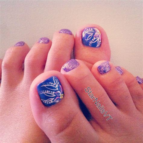 Pin by Jen Shephard on Nails | Purple toe nails, Toe nail designs, Flower toe nails