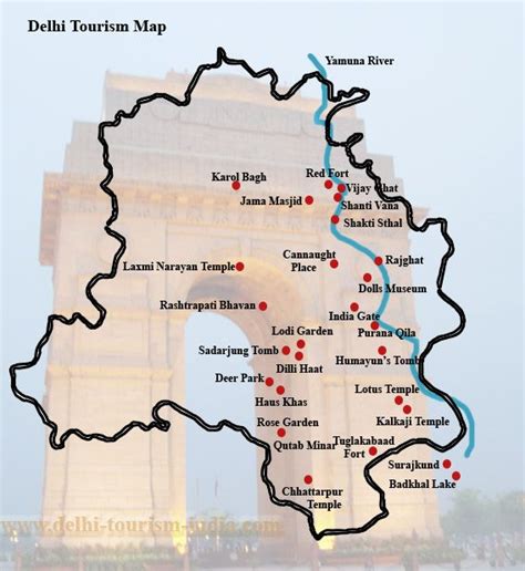 sight seeing map of delhi - Google Search | India world map, Tourist ...