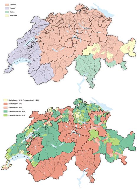 Religion and Language in Switzerland Economic Geography, Teaching Geography, European Map ...