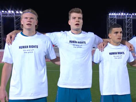 ‘Human rights - on and off the pitch’: Norway players stage protest ...