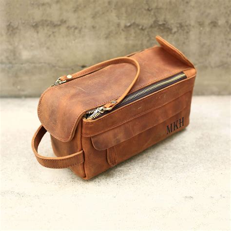 Groomsmen Gifts Men Leather Toiletry Bag Monogram Dopp Kit Personalized ...